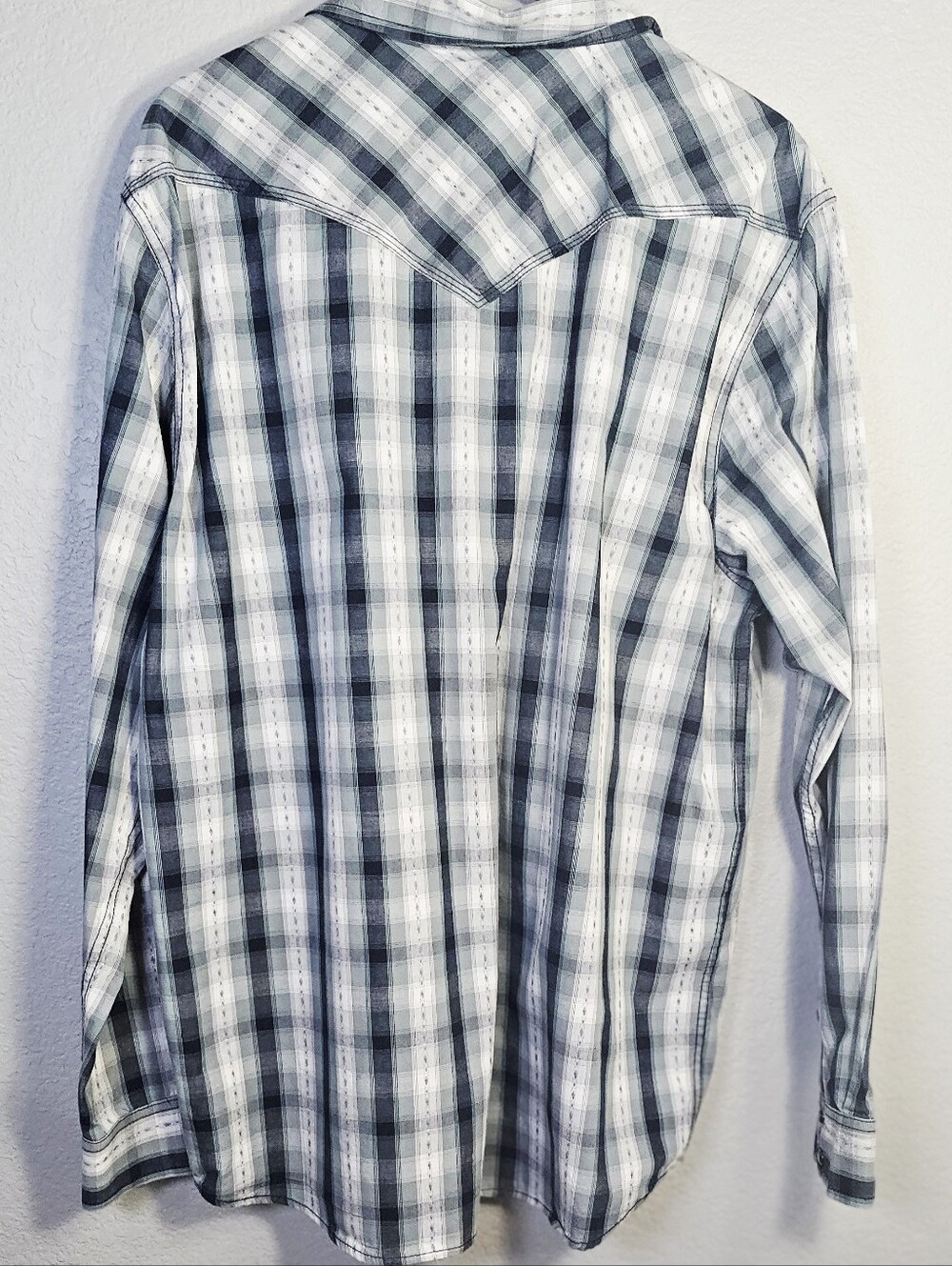 Moonshine Spirit by Brad Paisley Men's XXL Pearl Snap Western Plaid Shirt Sage - Picture 4 of 4